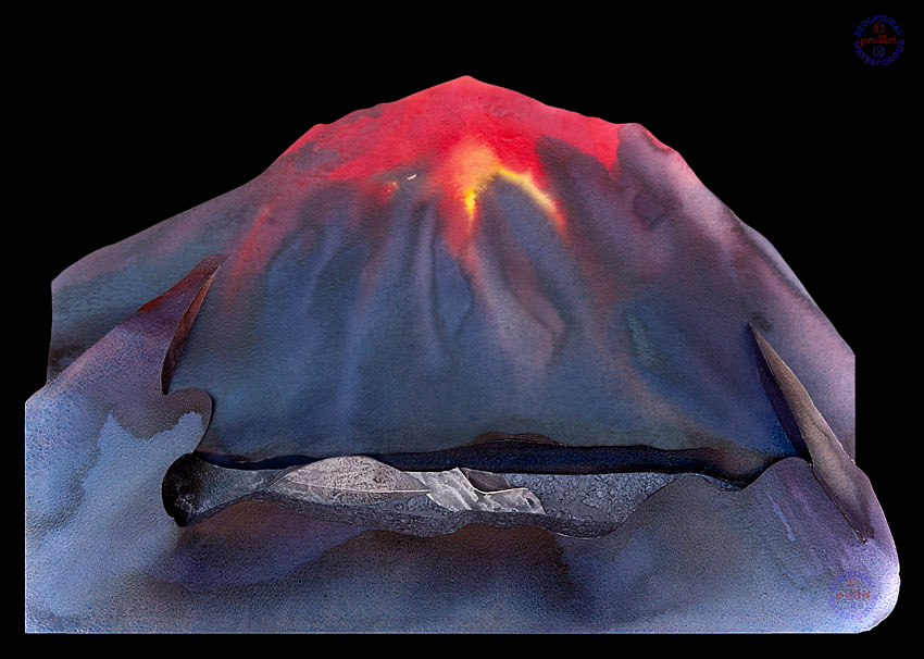 Mt. Strombili "On Fire" At Night